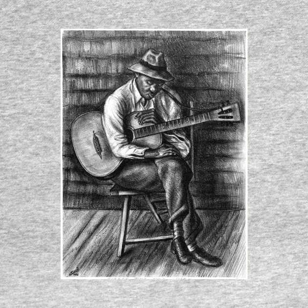 Sleepy Time Down South, Bluesman & Guitar 1941 by Saul Kovner by rocketshipretro